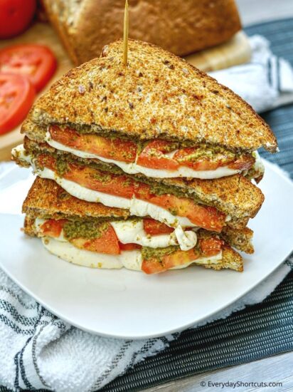 Air Fryer Caprese Grilled Cheese - Everyday Shortcuts