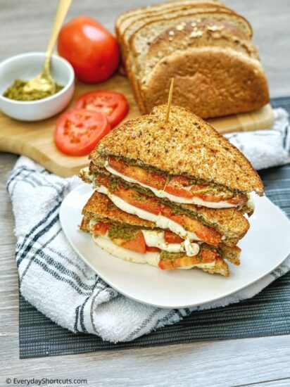 Air Fryer Caprese Grilled Cheese - Everyday Shortcuts