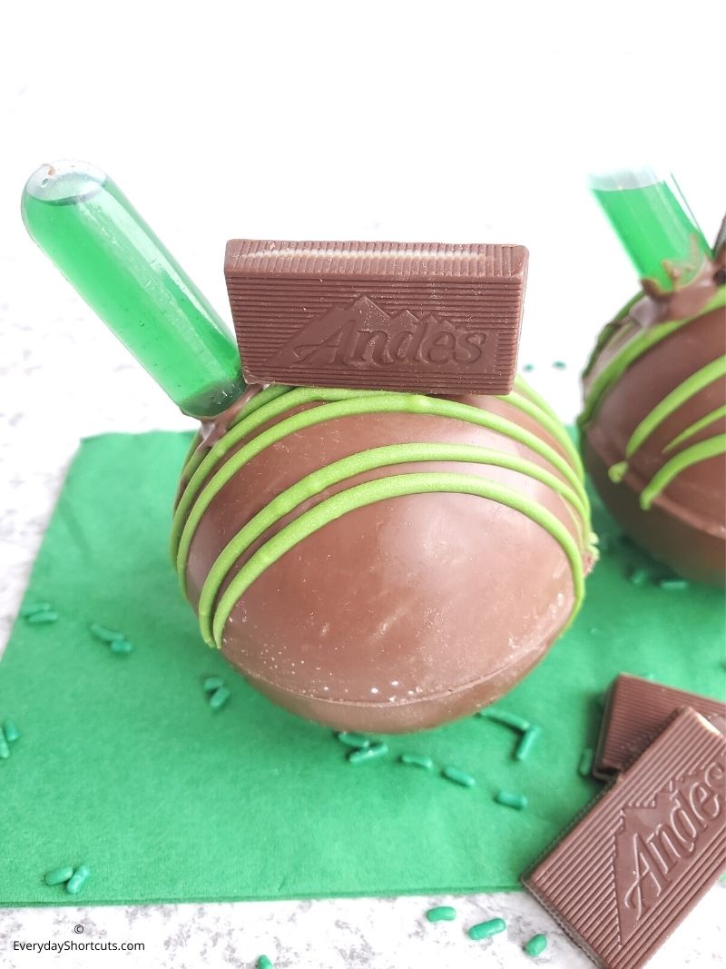 mint hot cocoa bombs with booze