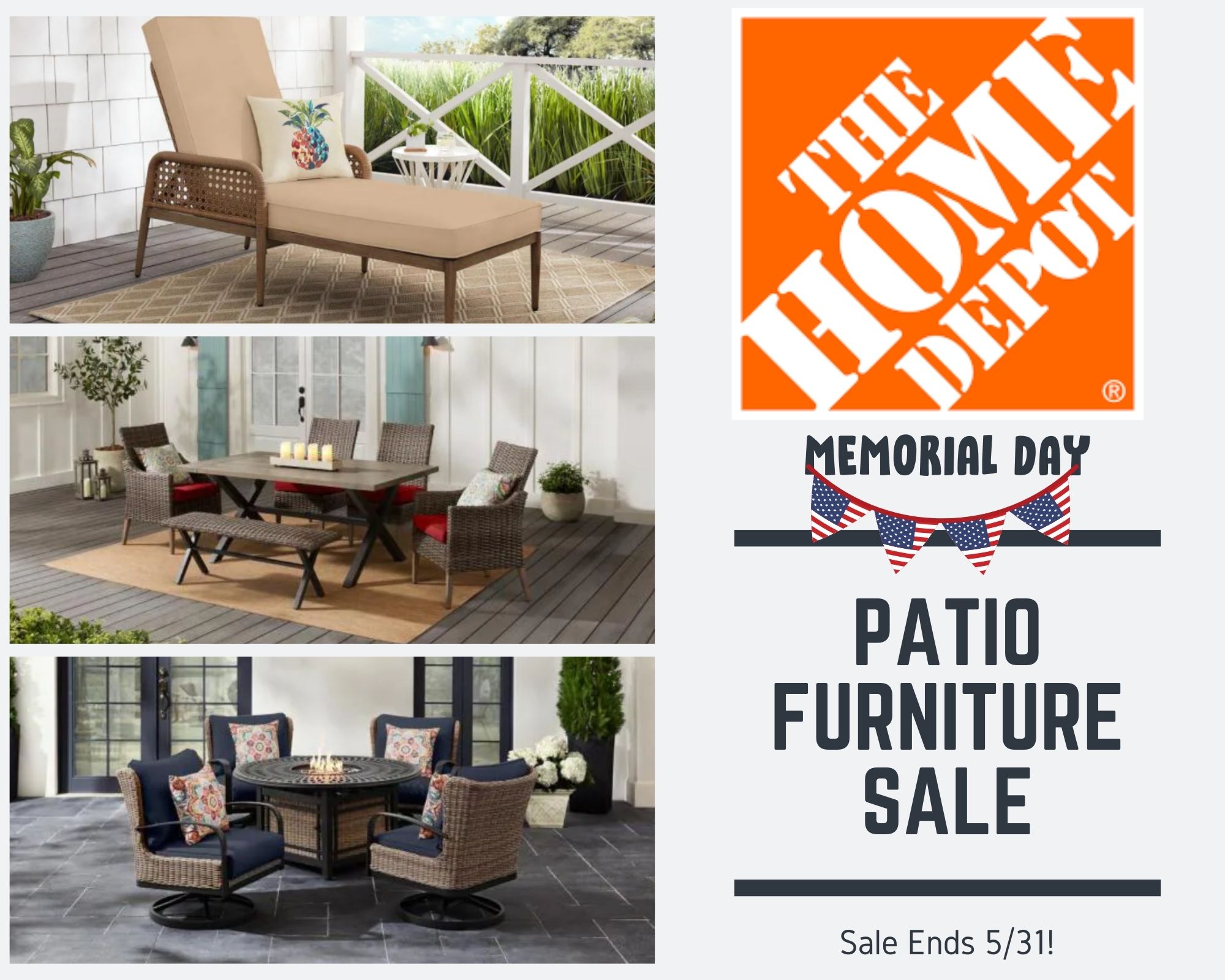 Memorial Day Sale on Patio Furniture at Home Depot Everyday