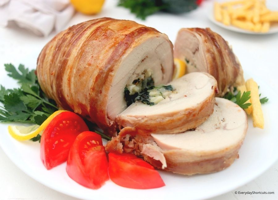 Stuffed Turkey Breast with Cheese and Bacon
