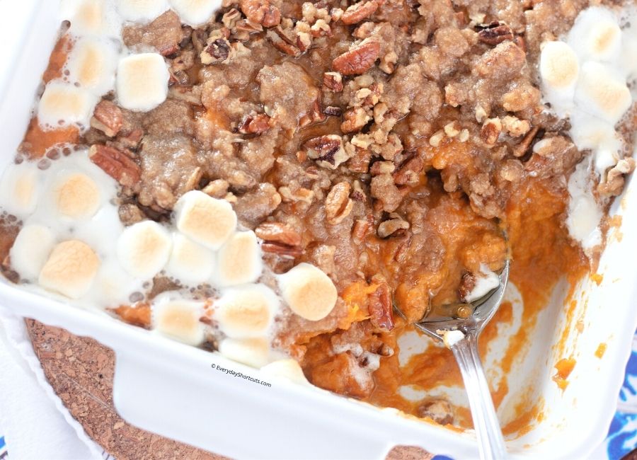 How to Make Sweet Potato Casserole with Marshmallows and Pecan Streusel
