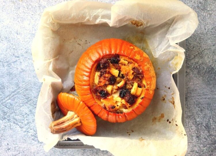 Savory Baked Stuffed Pumpkin - Everyday Shortcuts