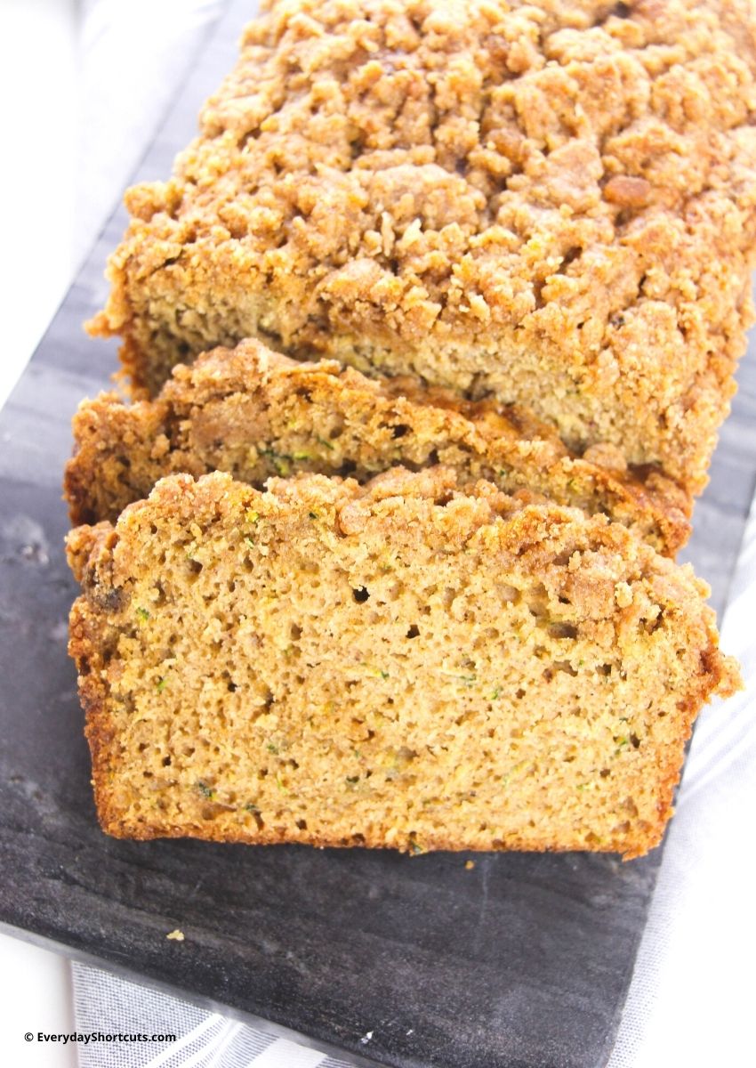 Zucchini Bread with Pumpkin Spice Streusel Topping