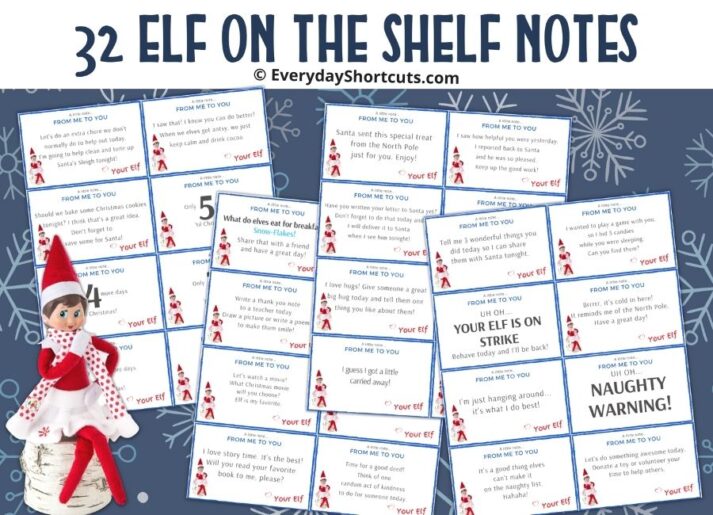 Elf on the Shelf Printable Notes - Everyday Shortcuts