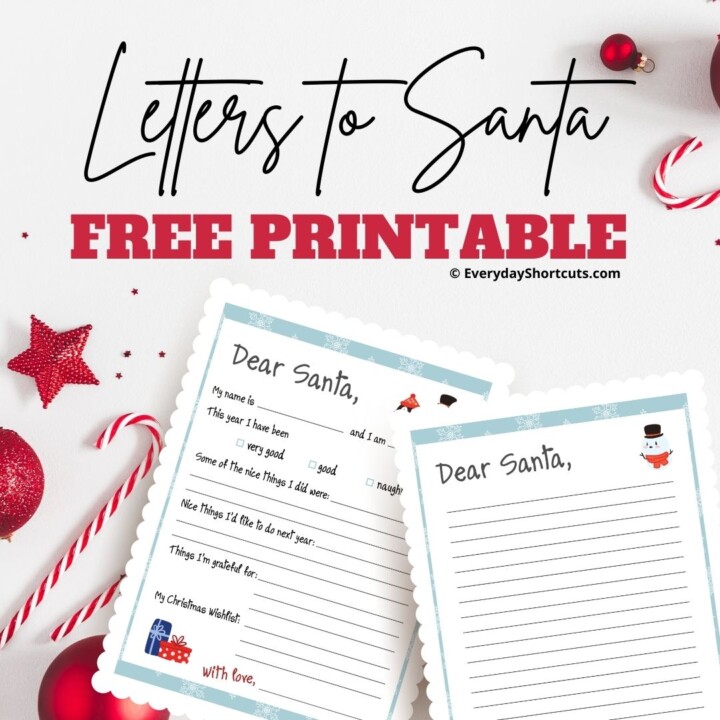 Free Printable Letter to Santa + Pre-Addressed Envelope - Everyday ...