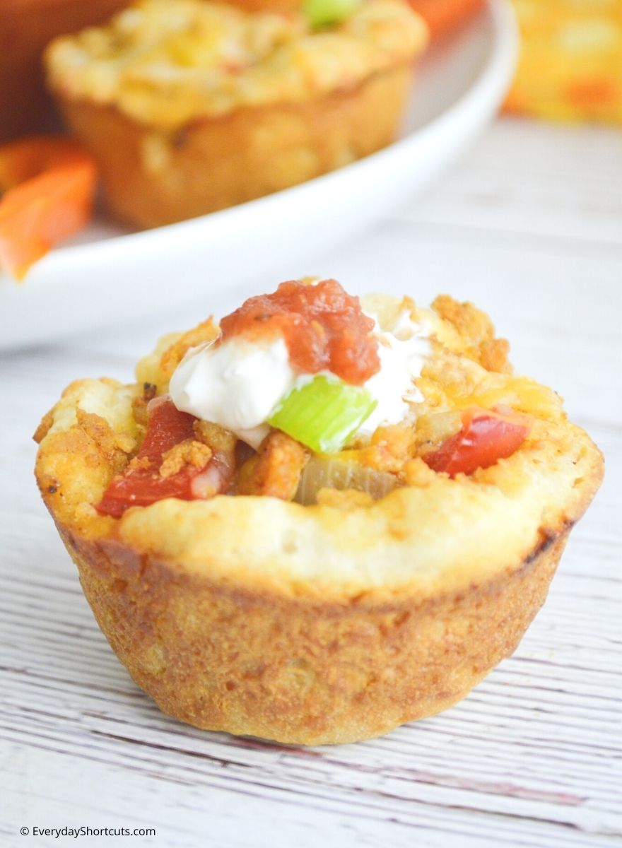 Easy to Make Chicken Fajita Cups with Biscuit Dough