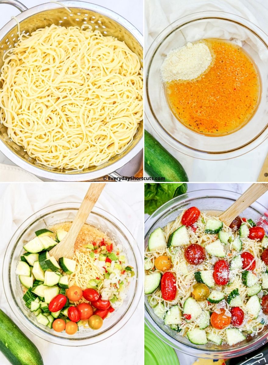 step by step instructions to make California Spaghetti Salad