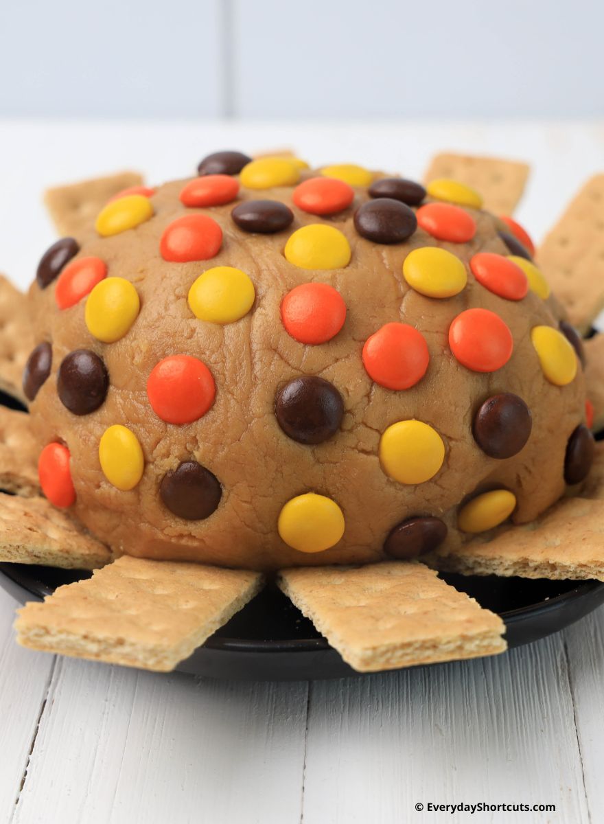 peanut butter ball with Reese's Pieces candies