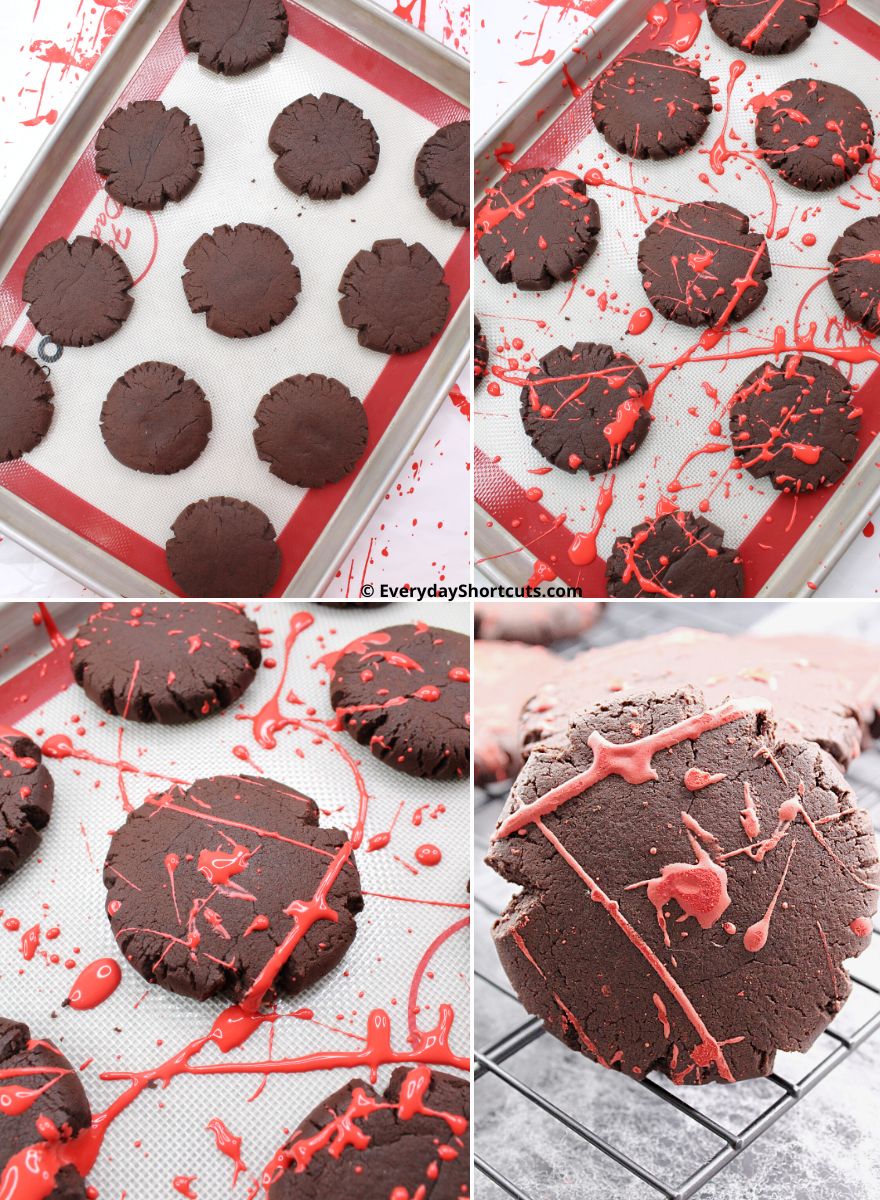 how to make blood splatter cookies