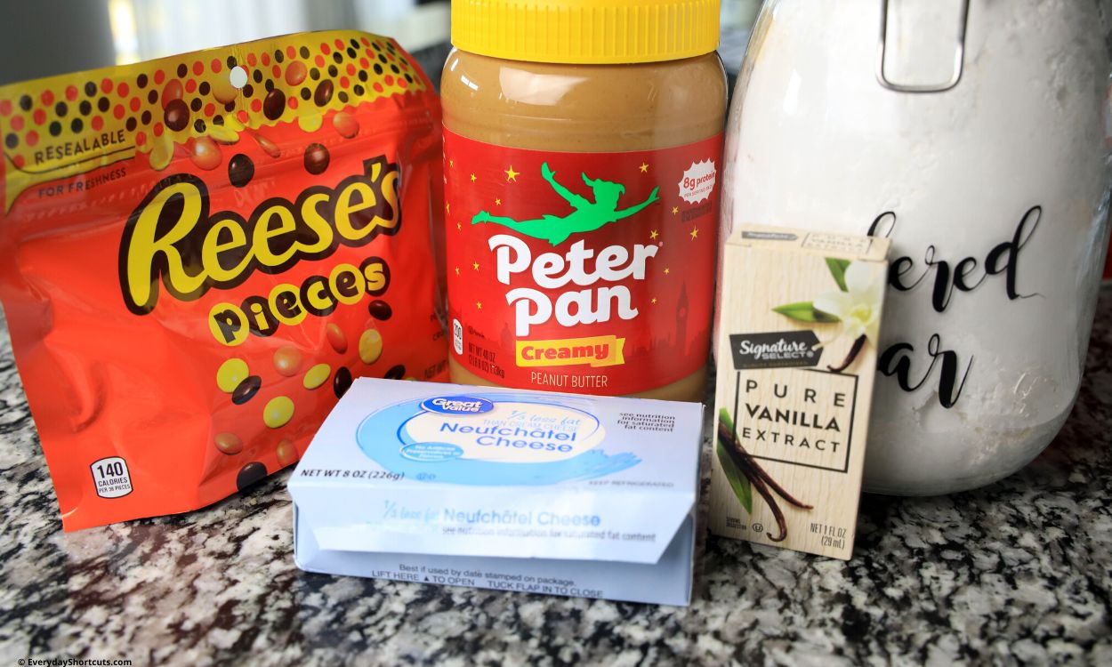 ingredients for Reese's Pieces peanut butter ball
