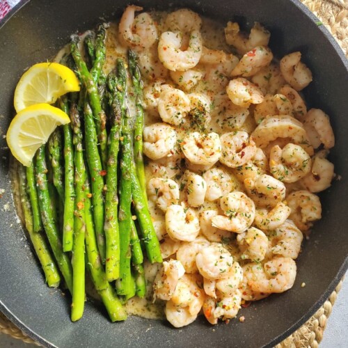 Garlic Butter Shrimp with Asparagus - Everyday Shortcuts