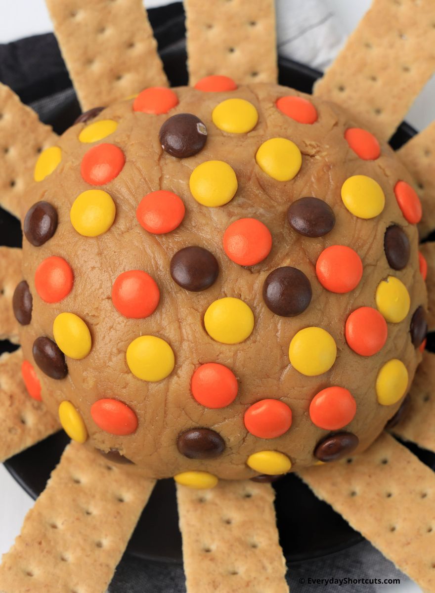 peanut butter dip with Reese's Pieces