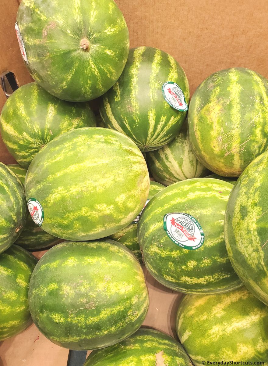 watermelons in a store