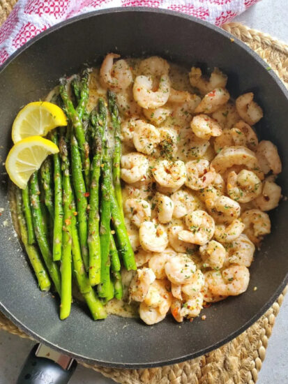 Garlic Butter Shrimp with Asparagus Story Poster Image