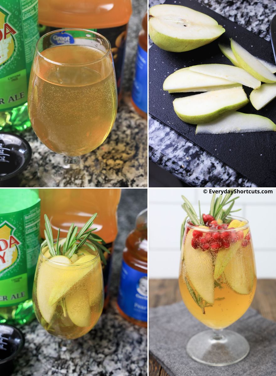 how to make a pear and pomegranate spritzer