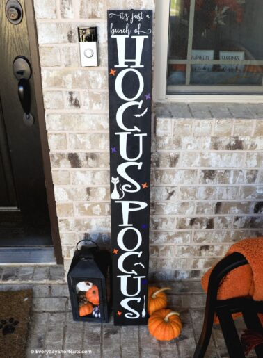 DIY Hocus Pocus Halloween Porch Sign - Everyday Shortcuts
