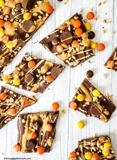 Chocolate Peanut Butter Cup Bark - Everyday Shortcuts