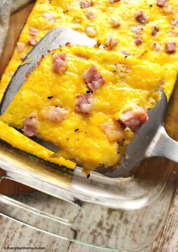 Easy Ham Egg and Cheese Casserole - Everyday Shortcuts