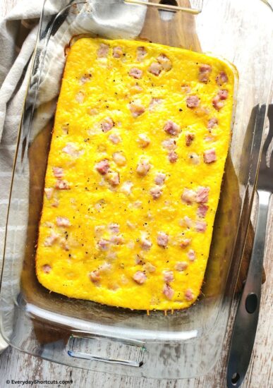Easy Ham Egg and Cheese Casserole - Everyday Shortcuts