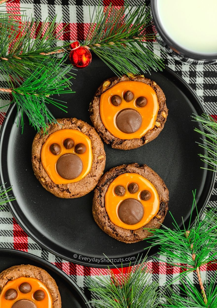 chocolate walnut bear paw cookies
