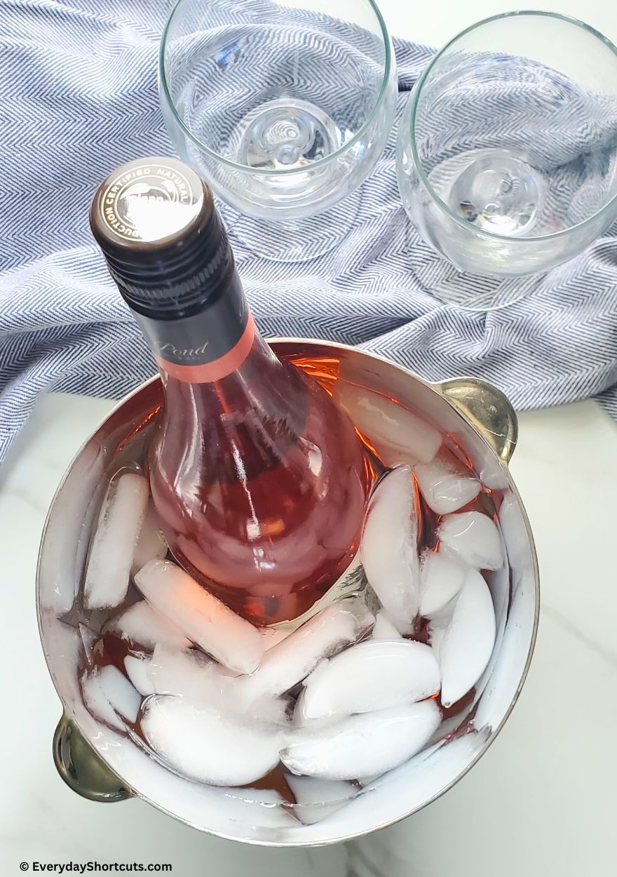 chill wine with an ice bucket
