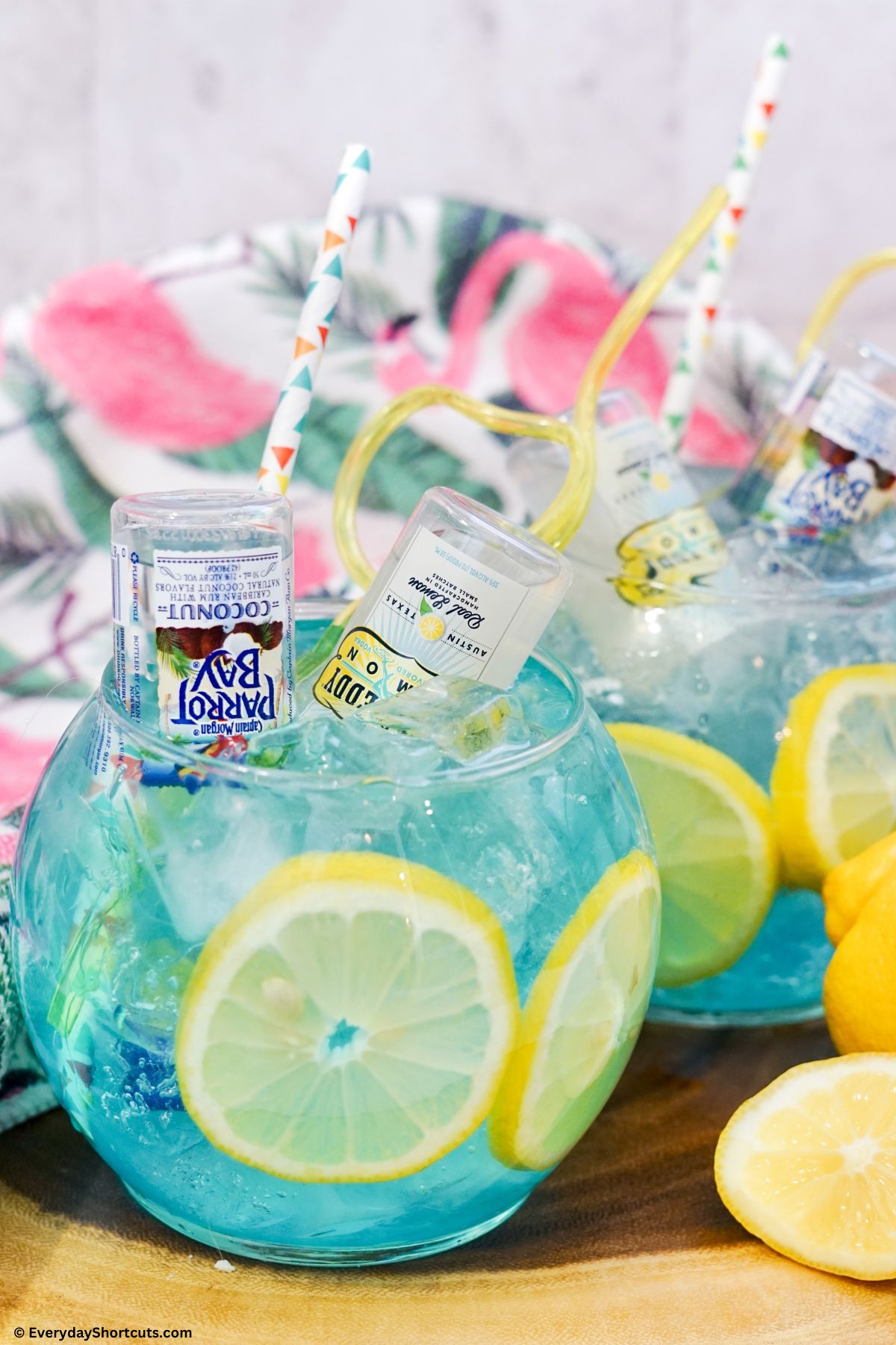 electric lemonade drink in a fishbowl