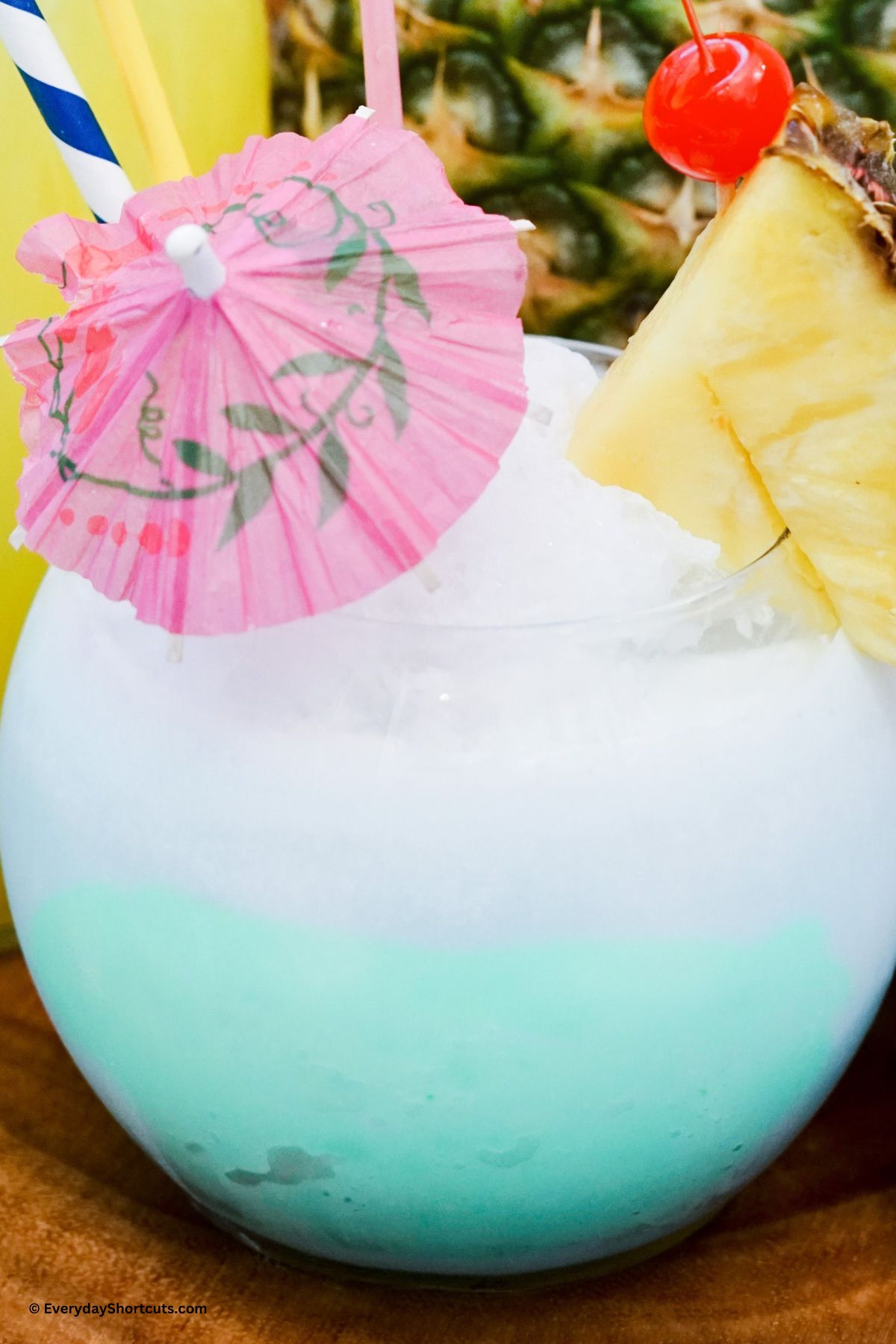 Island drink in a fishbowl