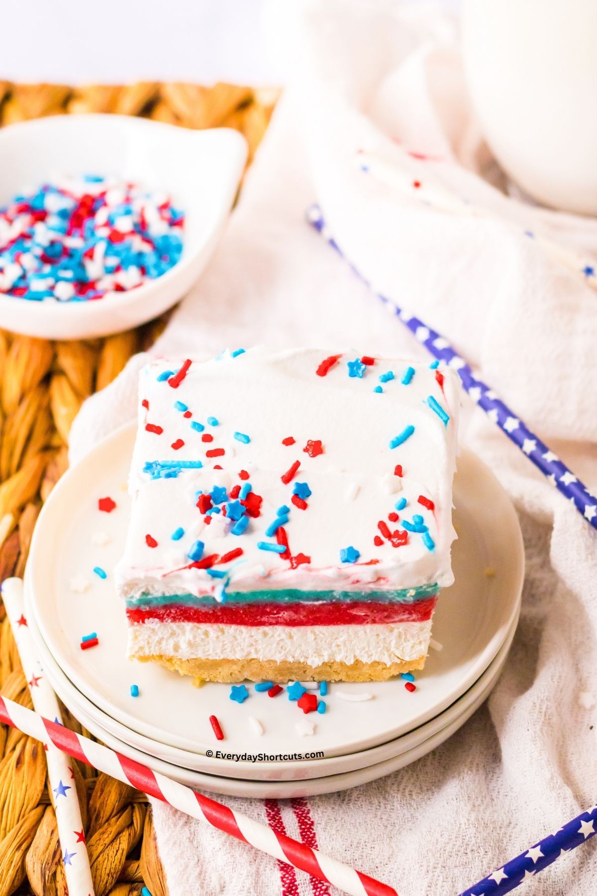 red white and blue lush dessert