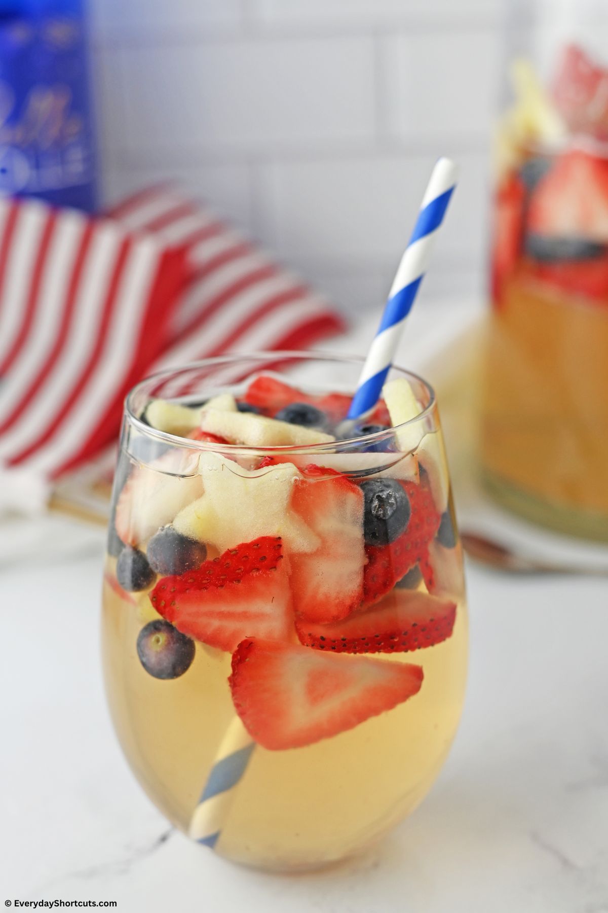 patriotic red white and blue sangria