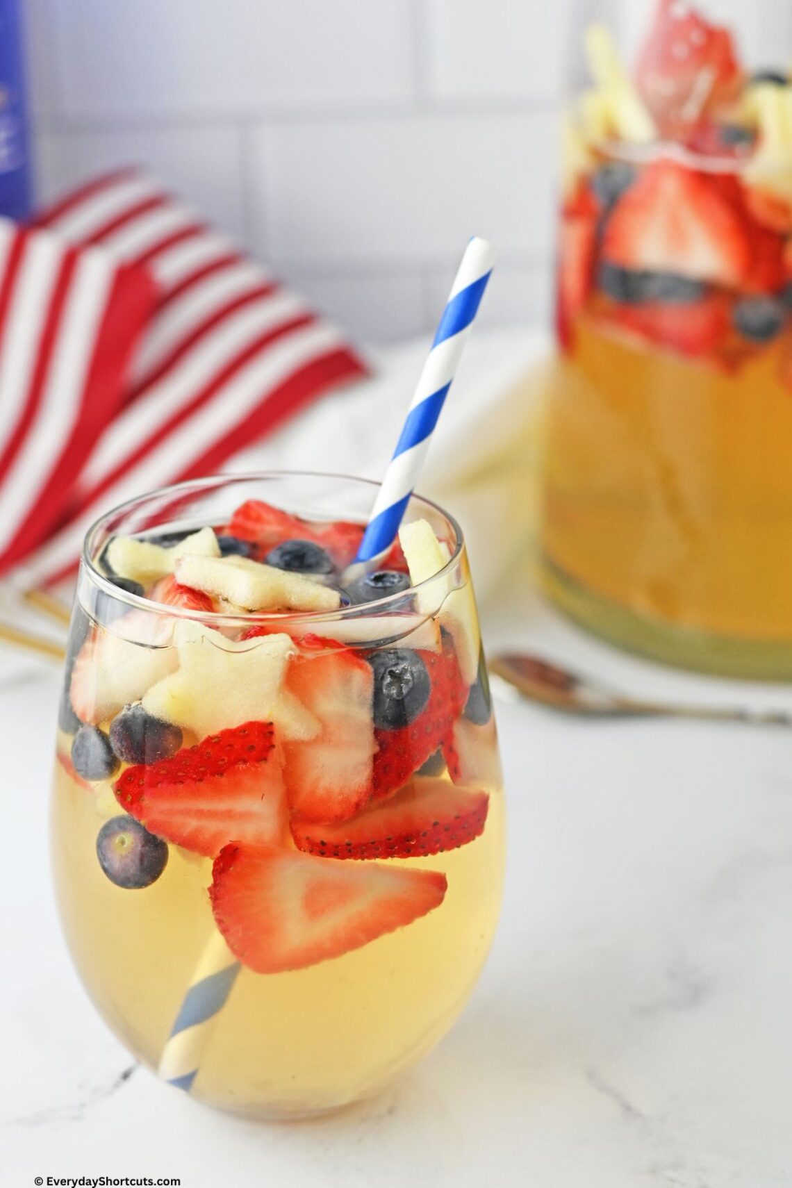 Patriotic Red White and Blue Sangria - Everyday Shortcuts