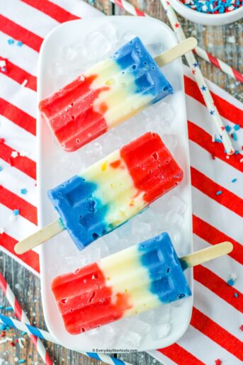 Red White and Blue Pudding Pops - Everyday Shortcuts