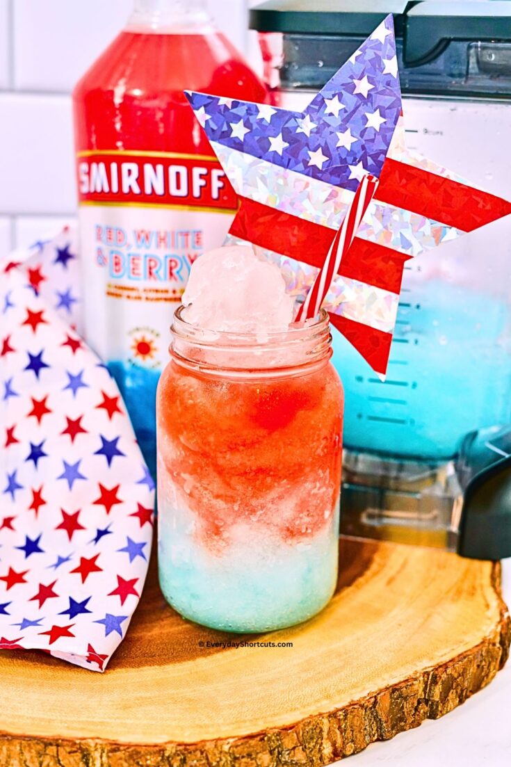 Red White and Blue Lemonade Vodka Slush - Everyday Shortcuts