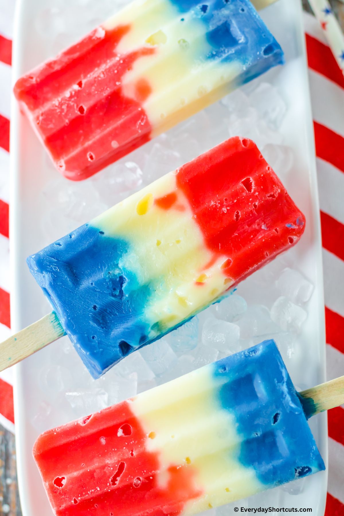 top view of 4th of July pudding pops
