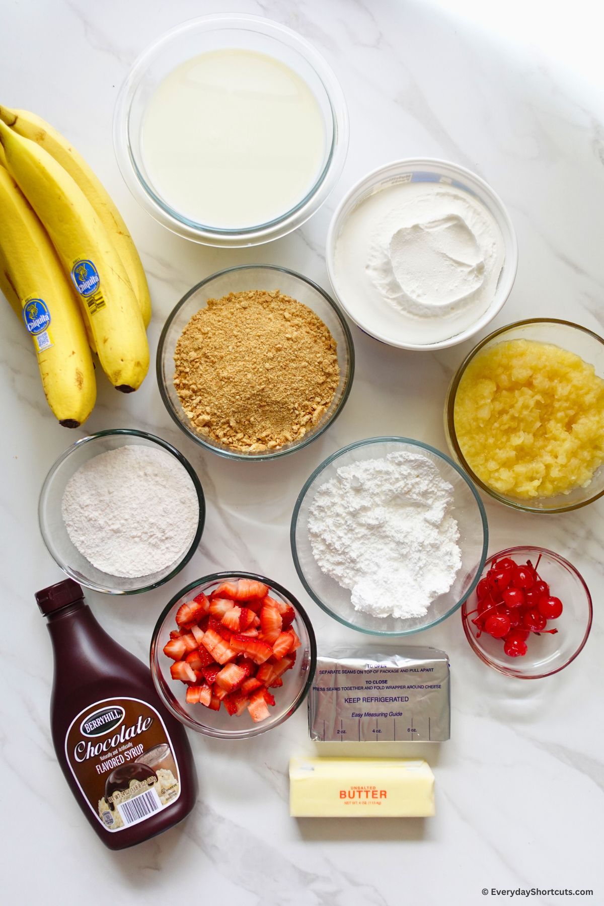 banana split cake ingredients