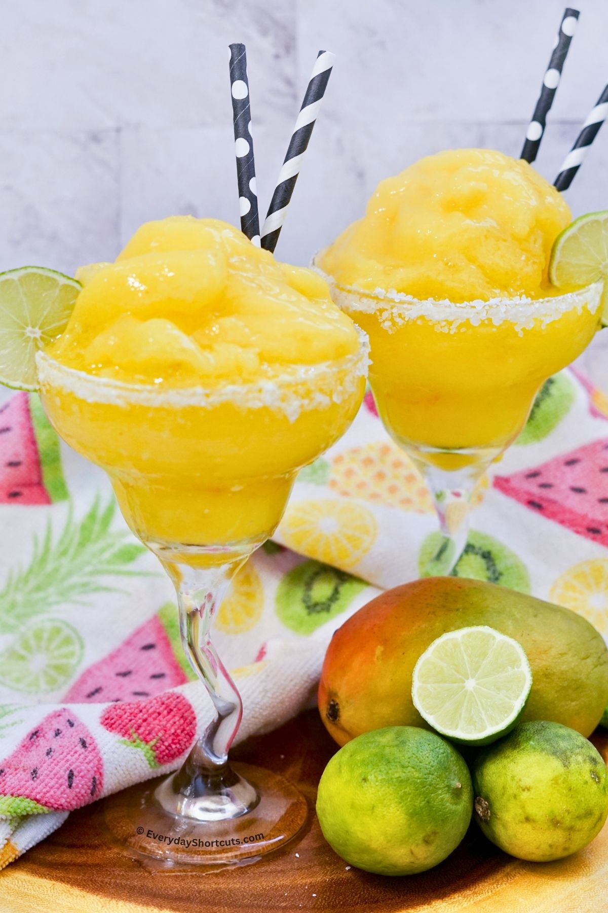 frozen mango margarita in a glass