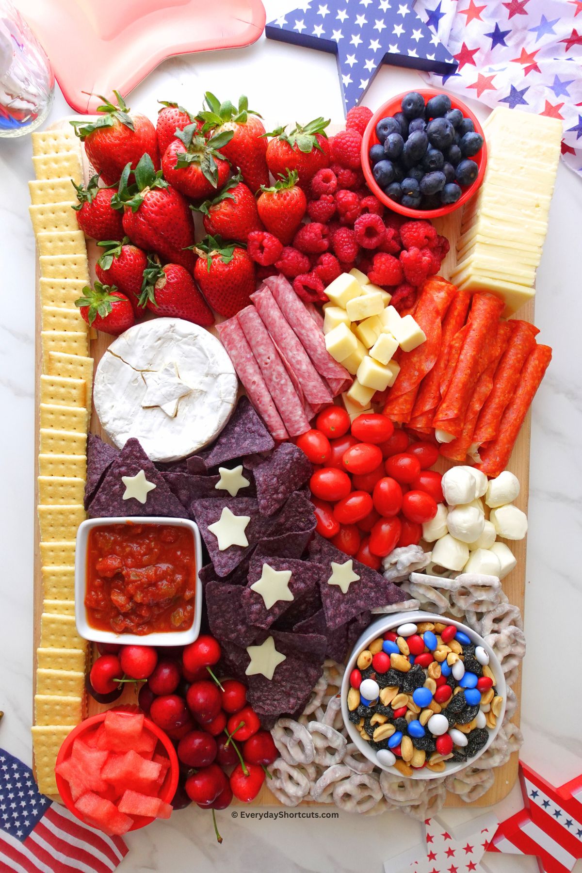 Patriotic Charcuterie Board from Everyday Shortcuts