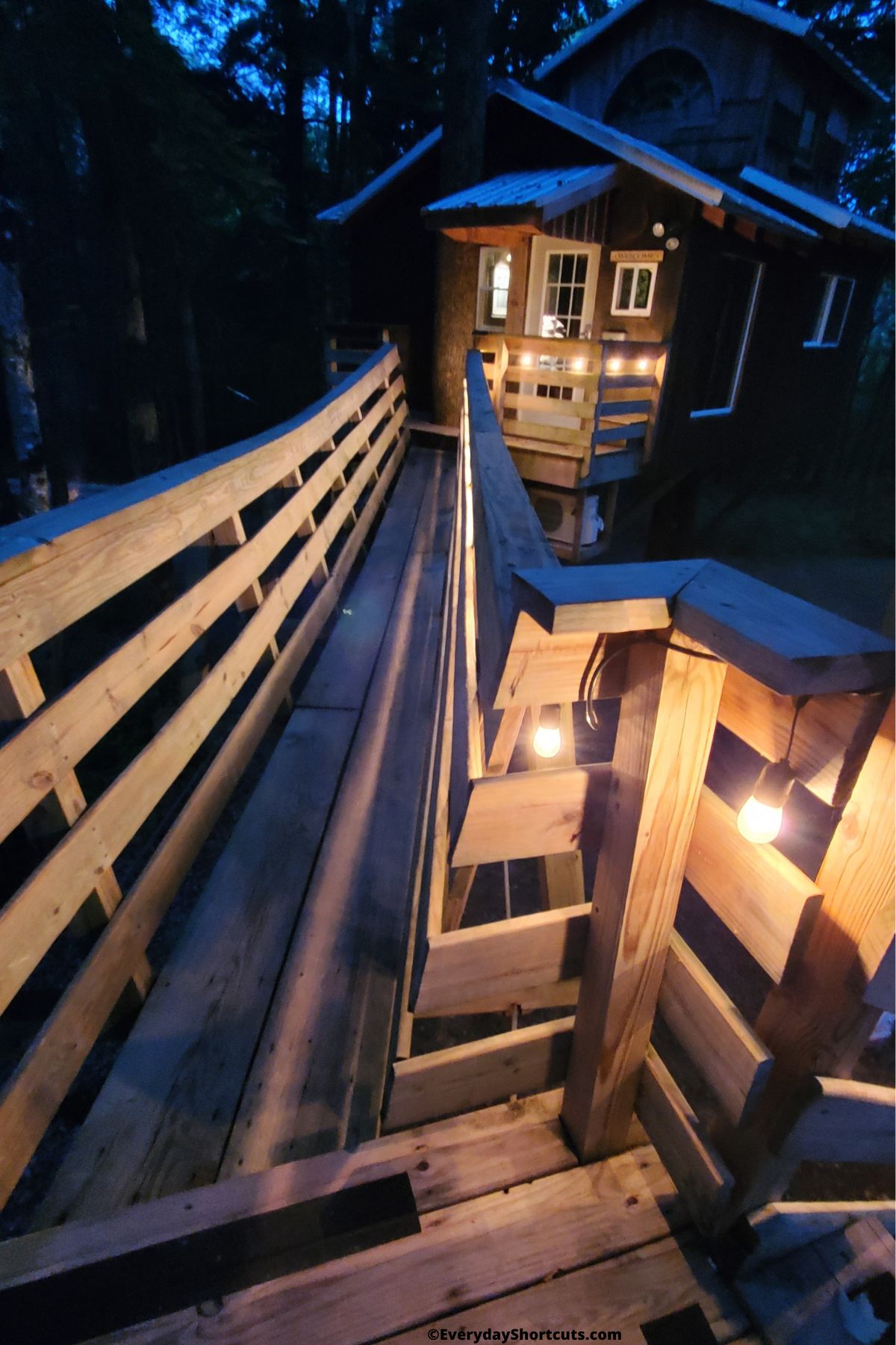 moonlight treehouse at night