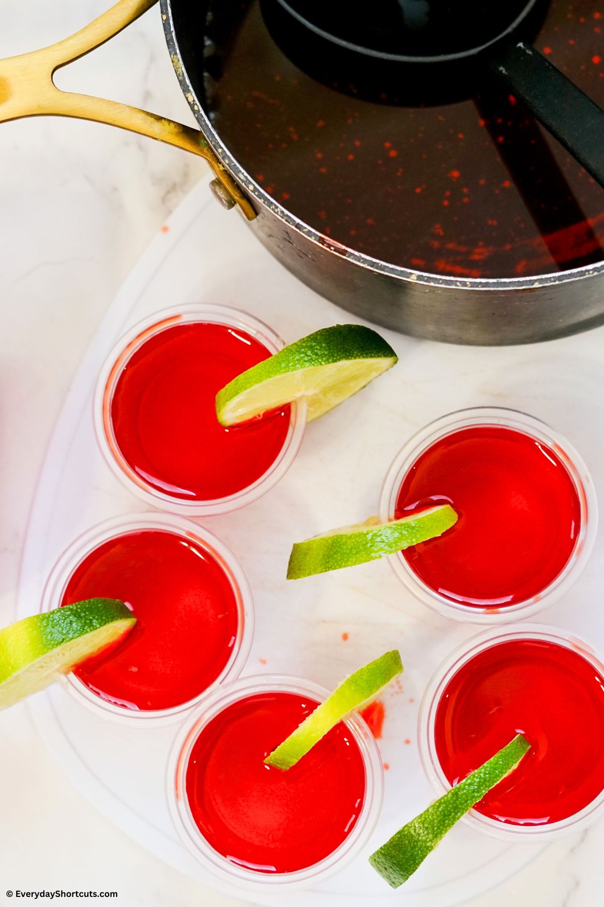 lime garnish on condiment cups