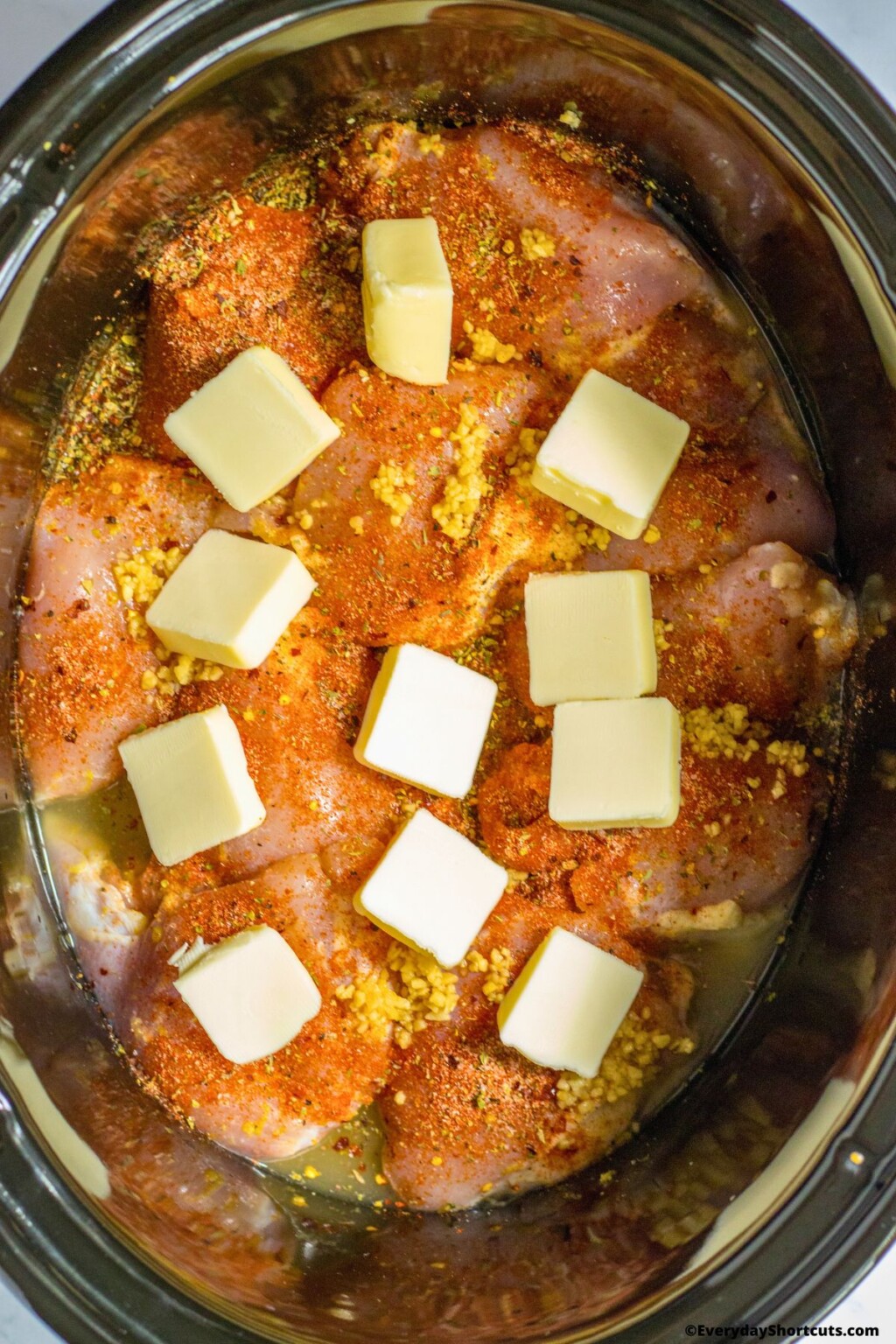 Slow Cooker Lemon Garlic Butter Chicken Thighs Everyday Shortcuts