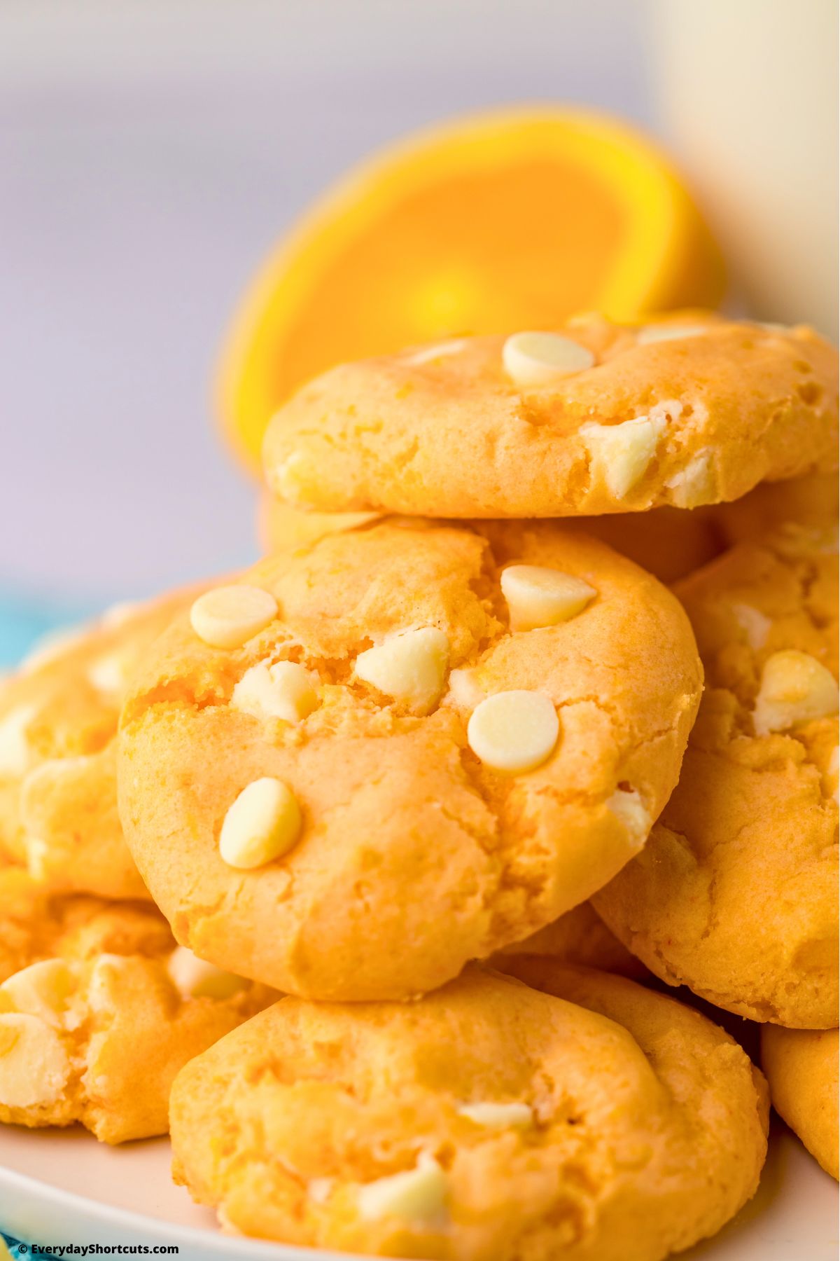orange creamsicle cookies with white chocolate chips