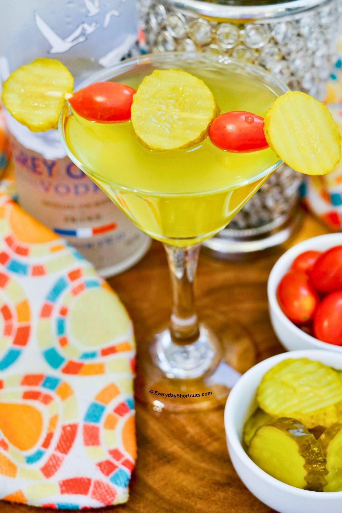 Dill Pickle Martini in a martini glass