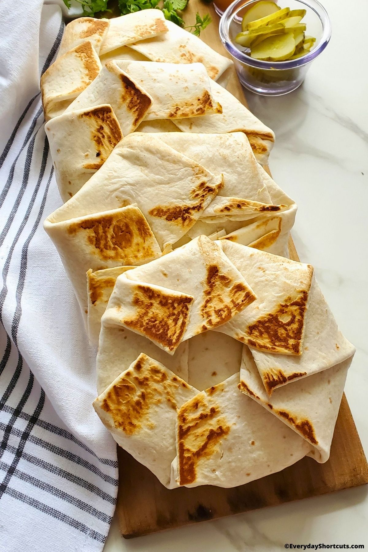 folded and toasted tortilla wrap