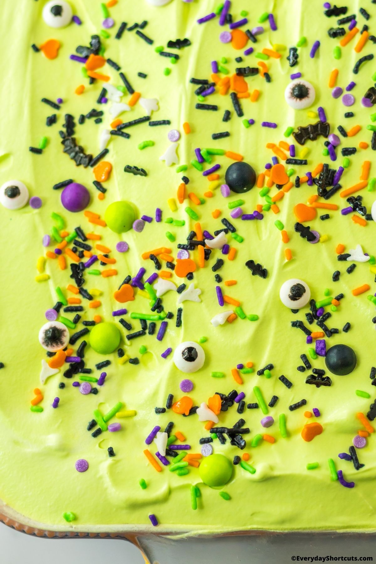 Halloween dessert with sprinkles in a baking dish