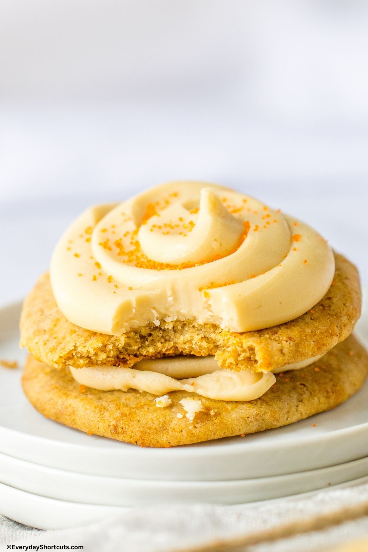 caramel icing on apple cookies