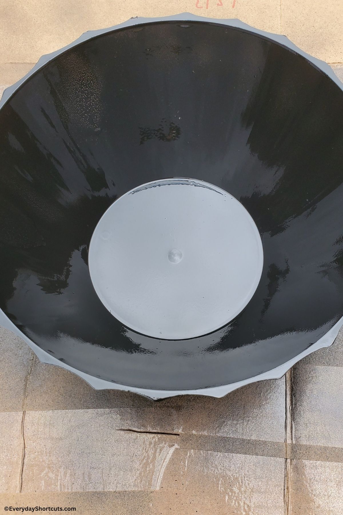plastic bowl spray painted black