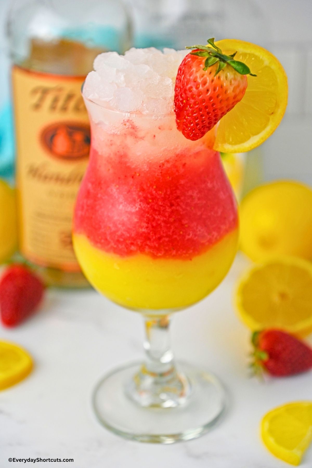 Spiked ombre lemonade in a glass