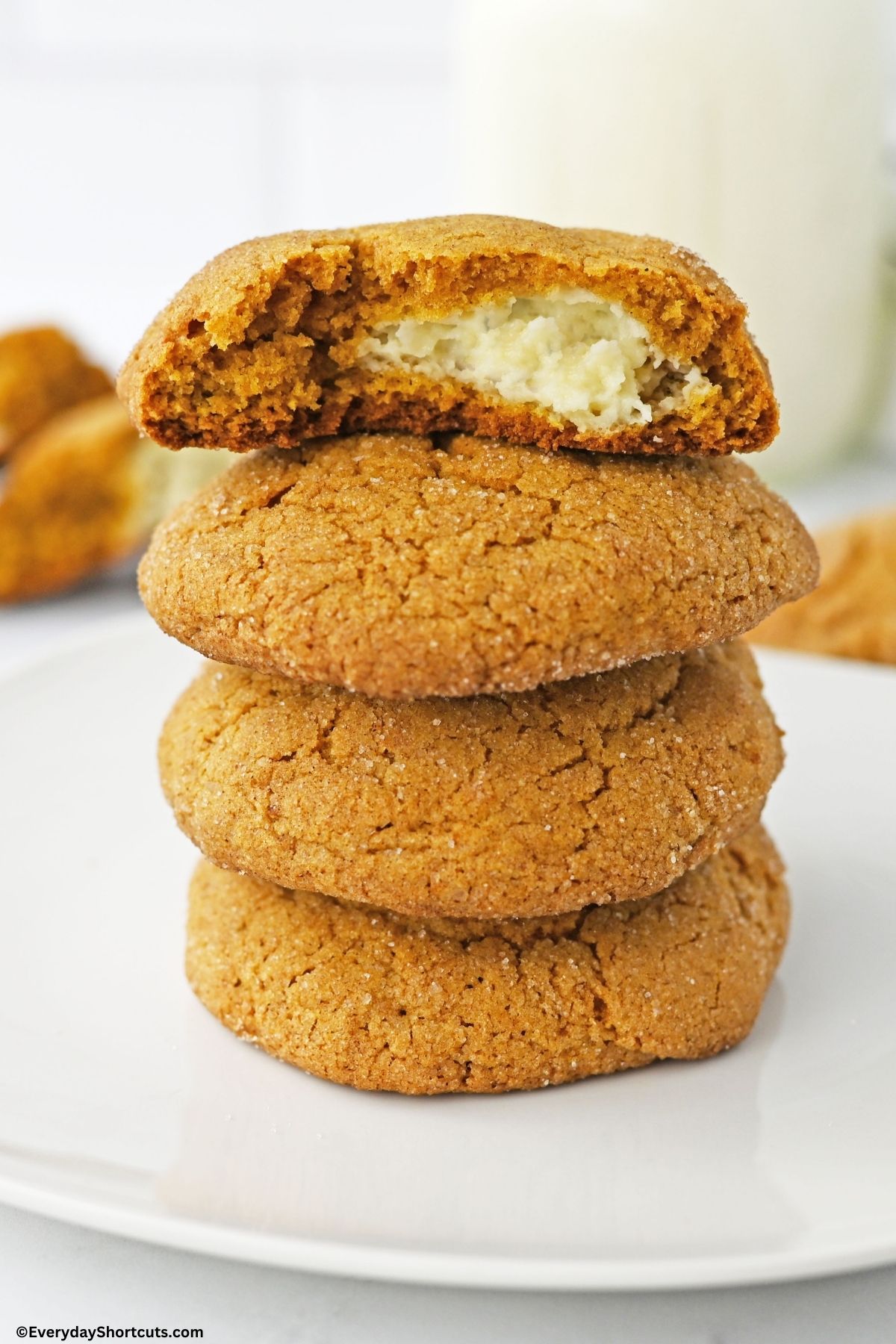 inside of pumpkin cheesecake cookies