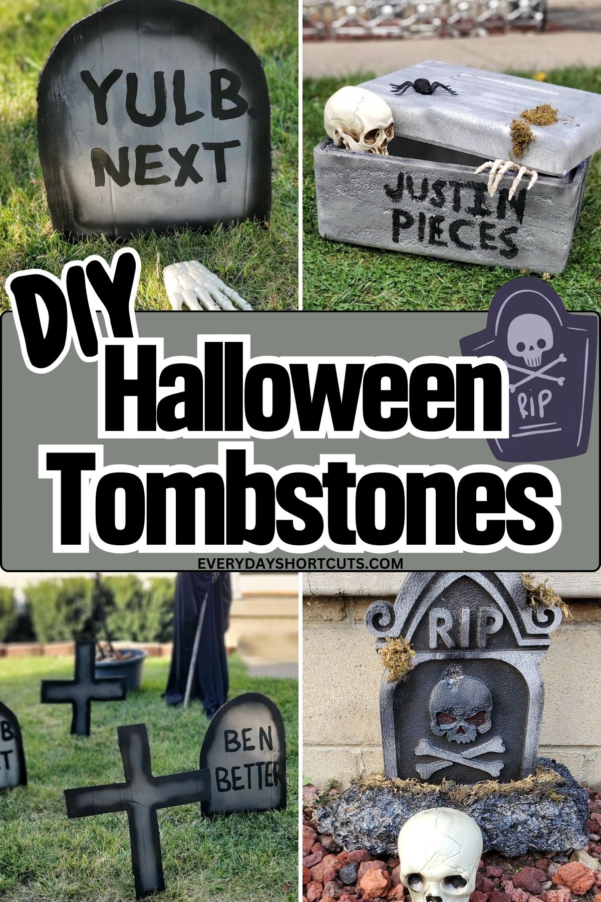 DIY Halloween tombstones