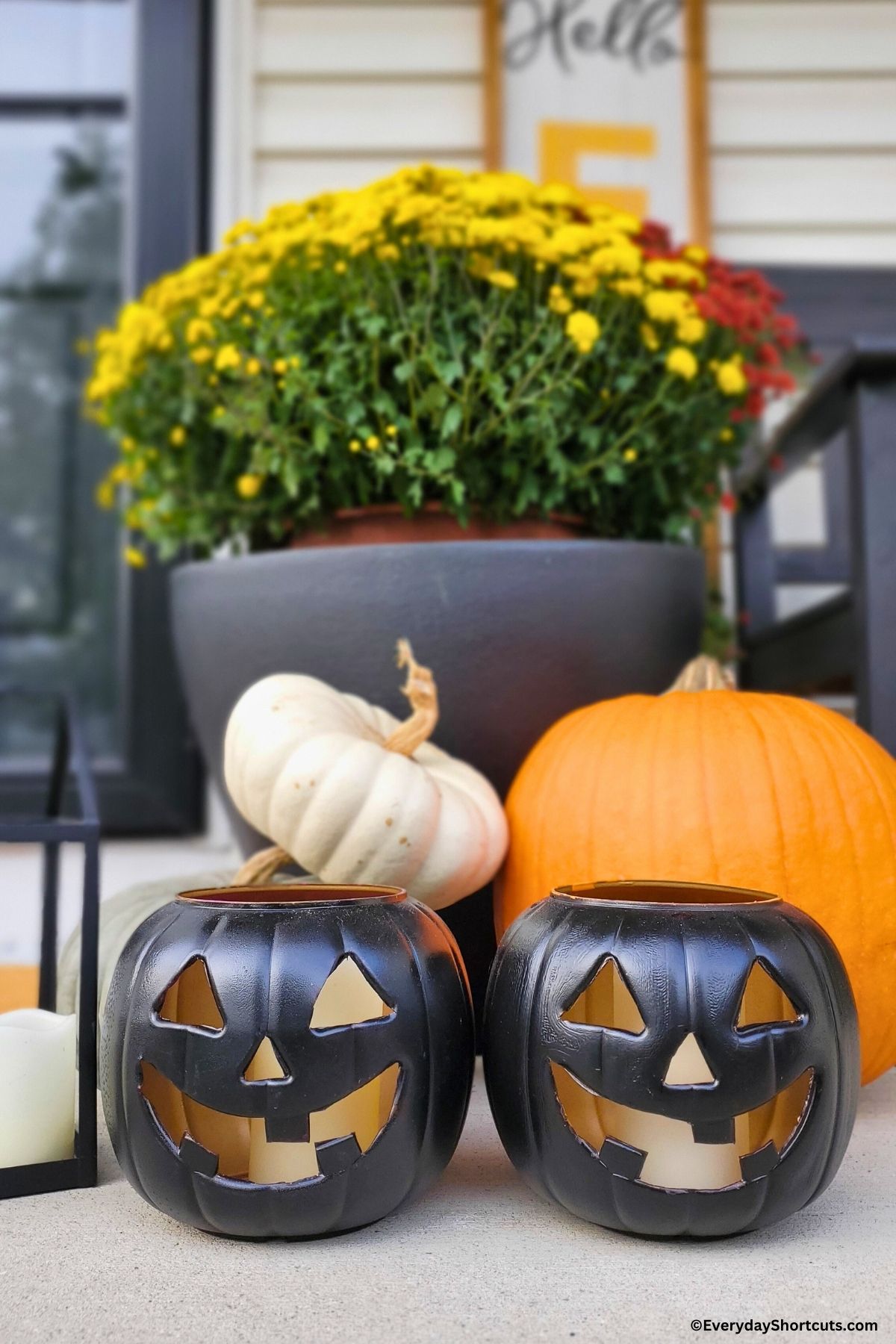 DIY Black and Gold Jack-O-Lantern Pottery Barn Dupe